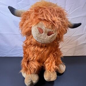Unbranded Highland Cow Plush Kids Ginger NWOT Shaggy Stuffed Animal Toy